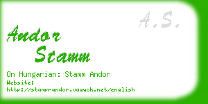 andor stamm business card